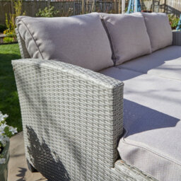 Home Source Trapani Rattan 4 Piece Grey Outdoor Garden Furniture Chair Sofa Table Set - thumbnail 8