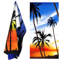 Geezy Beach Towel Microfibre Lightweight Sunrise Bath Towel Camping Travel Holiday