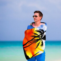 Geezy Beach Towel Microfibre Lightweight Sunrise Bath Towel Camping Travel Holiday - thumbnail 7