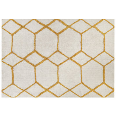 Beliani Rug Beyler White 160 X 230 Cm Cotton - image 1