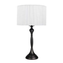 Lighting Supermarket Messini Large Black Elegant Candlestick Table Lamp With Ivory String Shade - thumbnail 1