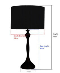 Lighting Supermarket Messini Large Black Elegant Candlestick Table Lamp With Ivory String Shade - thumbnail 6