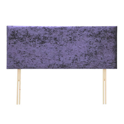 "Urban Textures Luxury 26"" High Crushed Velvet Fabric Upholstered Bed Headboard - Purple" - image 1