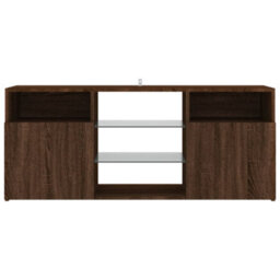 Berkfield Tv Cabinet With Led Lights Brown Oak 120X30X50 Cm - thumbnail 9