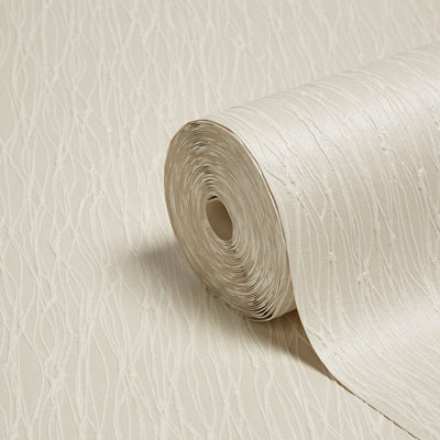 Holden Décor Opus Siena Cotton Fabric Effect Shabby Chic Textured Wallpaper - image 1