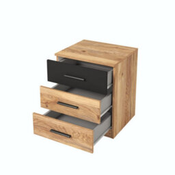Arte Compact Beta Bedside Cabinet 460mm In Oak Mauvella - Stylish Bedroom Storage H550mm D410mm - thumbnail 2
