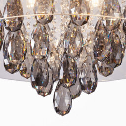 Harper Living 9-Light Crystal Chandelier, Dimmable Semi Flush Ceiling Light With Smoked Crystals, G9 Base (No Bulbs) - thumbnail 4