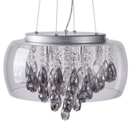 Harper Living 9-Light Crystal Chandelier, Dimmable Semi Flush Ceiling Light With Smoked Crystals, G9 Base (No Bulbs) - thumbnail 3