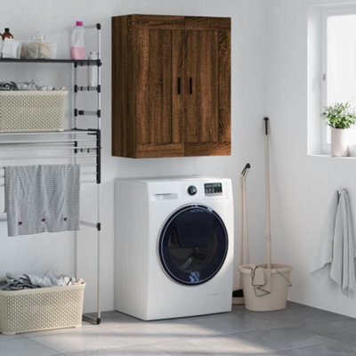 Berkfield Wall Mounted Cabinet Brown Oak 69.5X34X90 Cm Engineered Wood - image 1