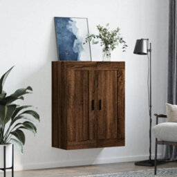 Berkfield Wall Mounted Cabinet Brown Oak 69.5X34X90 Cm Engineered Wood - thumbnail 3