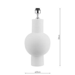 The Lighting Studio Kiara Table Lamp White Ceramic Base Only - thumbnail 4