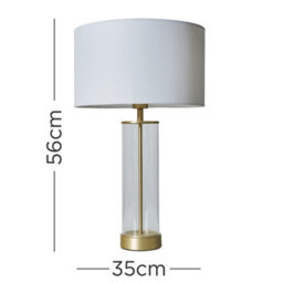 Valuelights Balan Matt Gold Table Lamp With White Drum Shade - thumbnail 5
