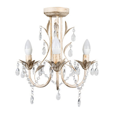 Valuelights Odelia 3 Way Ceiling Light Chandelier With Clear Jewel Droplets - image 1