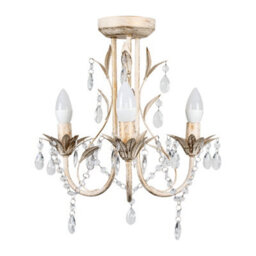 Valuelights Odelia 3 Way Ceiling Light Chandelier With Clear Jewel Droplets