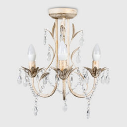 Valuelights Odelia 3 Way Ceiling Light Chandelier With Clear Jewel Droplets - thumbnail 4