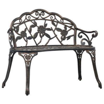Berkfield Bistro Bench 100Cm Bronze Cast Aluminium - image 1