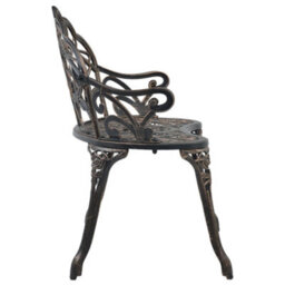 Berkfield Bistro Bench 100Cm Bronze Cast Aluminium - thumbnail 4