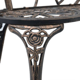 Berkfield Bistro Bench 100Cm Bronze Cast Aluminium - thumbnail 5