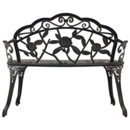 Berkfield Bistro Bench 100Cm Bronze Cast Aluminium - thumbnail 3