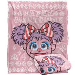 Sesame Street Silky Christmas Sweater Abby Cadabby Supersoft Blanket Pink/purple (One Size) - thumbnail 2