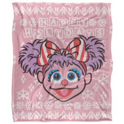 Sesame Street Silky Christmas Sweater Abby Cadabby Supersoft Blanket Pink/purple (One Size) - thumbnail 1