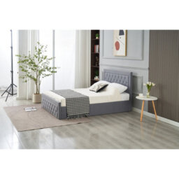 Home Treats Ottoman Bed Frame Double High Headboard Storage Bed  - No Mattress - thumbnail 7