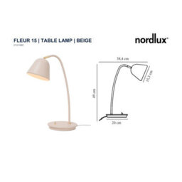 Nordlux Fleur Metal Table Lamp Toggle Switch Brown,mains - thumbnail 6