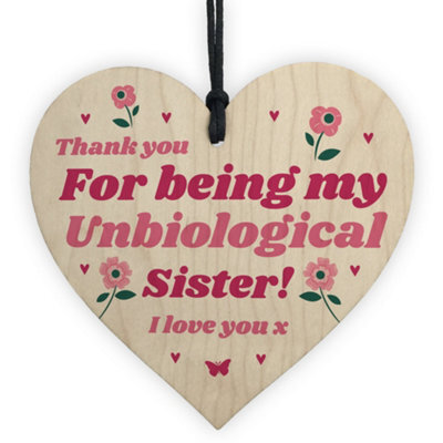 Red Ocean Best Friend Plaque Hanging Wooden Heart Unbiological Sister Gift Friendship Sign - image 1