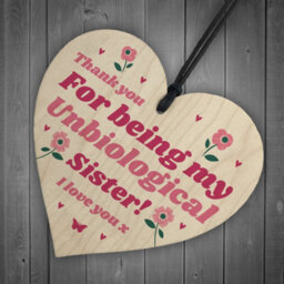 Red Ocean Best Friend Plaque Hanging Wooden Heart Unbiological Sister Gift Friendship Sign - thumbnail 6