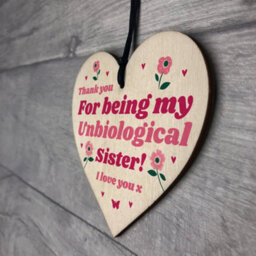 Red Ocean Best Friend Plaque Hanging Wooden Heart Unbiological Sister Gift Friendship Sign - thumbnail 7