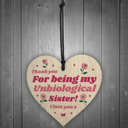 Red Ocean Best Friend Plaque Hanging Wooden Heart Unbiological Sister Gift Friendship Sign - thumbnail 2