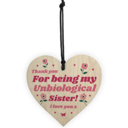 Red Ocean Best Friend Plaque Hanging Wooden Heart Unbiological Sister Gift Friendship Sign - thumbnail 5