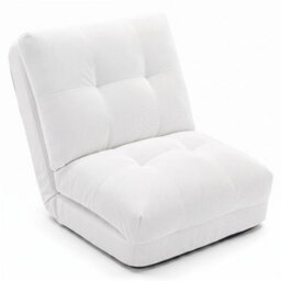White Comfy Padded 5 Level Adjustable Floor Chair Reading Meditation Lazy Lounger - thumbnail 5