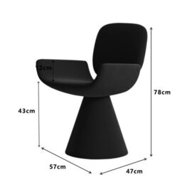 Matteo Black Fabric & Metal Swivel Dressing Table Stool - 360-Degree Rotatable Vanity Chair - thumbnail 6