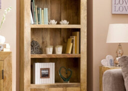 Buttercup Farm Dakota Large Bookcase - Mango Wood - L30 X W75 X H175 Cm - Light Finish - thumbnail 4