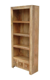 Buttercup Farm Dakota Large Bookcase - Mango Wood - L30 X W75 X H175 Cm - Light Finish