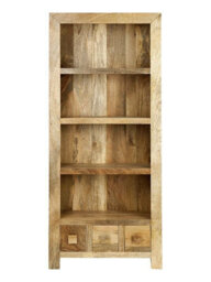 Buttercup Farm Dakota Large Bookcase - Mango Wood - L30 X W75 X H175 Cm - Light Finish - thumbnail 2