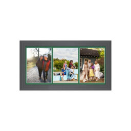 AK Frames 16X8 Dark Grey Classic Multi Photo Frame With Emerald Mount - Holds 3 Apertures (3X) 7X5 Photos - thumbnail 1