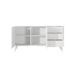 Arte Lante Sideboard Cabinet 163 Cm In White - Wide Modern Storage With Doors, Shelves And Drawers - thumbnail 5