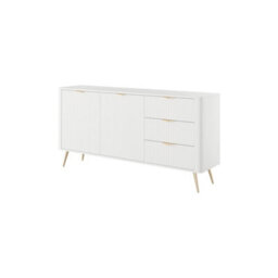 Arte Lante Sideboard Cabinet 163 Cm In White - Wide Modern Storage With Doors, Shelves And Drawers - thumbnail 2