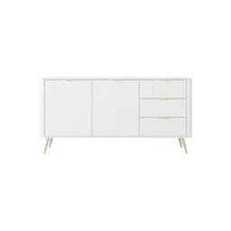 Arte Lante Sideboard Cabinet 163 Cm In White - Wide Modern Storage With Doors, Shelves And Drawers - thumbnail 4