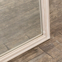 Melody Maison Large Arched White Washed Distressed Wooden Frame Wall & Leaner Mirror - 90Cm X 145Cm - thumbnail 3
