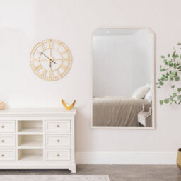 Melody Maison Large Arched White Washed Distressed Wooden Frame Wall & Leaner Mirror - 90Cm X 145Cm - thumbnail 6