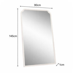 Melody Maison Large Arched White Washed Distressed Wooden Frame Wall & Leaner Mirror - 90Cm X 145Cm - thumbnail 8