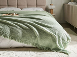 Beliani Bedspread Yerbent Cotton 220 X 240 Cm Green - thumbnail 2