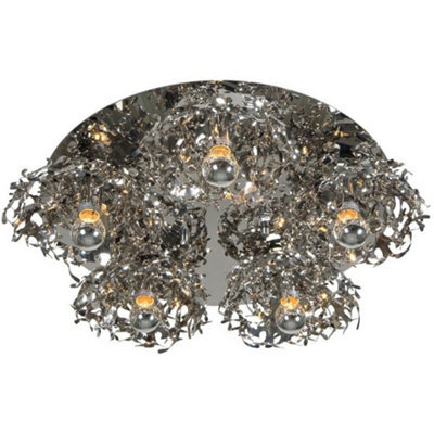 Luminosa Lighting Luminosa Coral Semi Flush Light Stainless Steel