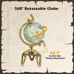 Costway Geographic 5 Inch World Globe Educational Interactive Rotating Desktop Globe - thumbnail 4