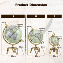 Costway Geographic 5 Inch World Globe Educational Interactive Rotating Desktop Globe - thumbnail 2