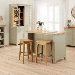 The Furniture Market Marbury Sage Green Bar Kitchen Island - 2 Seater - thumbnail 8