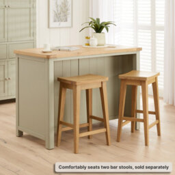 The Furniture Market Marbury Sage Green Bar Kitchen Island - 2 Seater - thumbnail 4